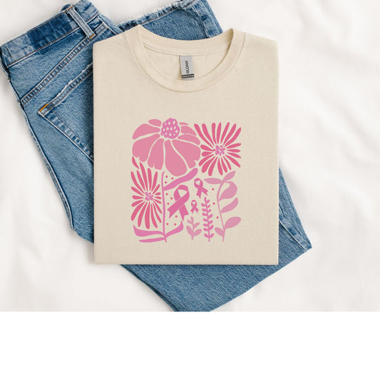 PINK FLORAL BREAST CANCER AWARENESS DESIGN (THE LEARNING TREE HUNTLEY SPECIAL DESIGN)